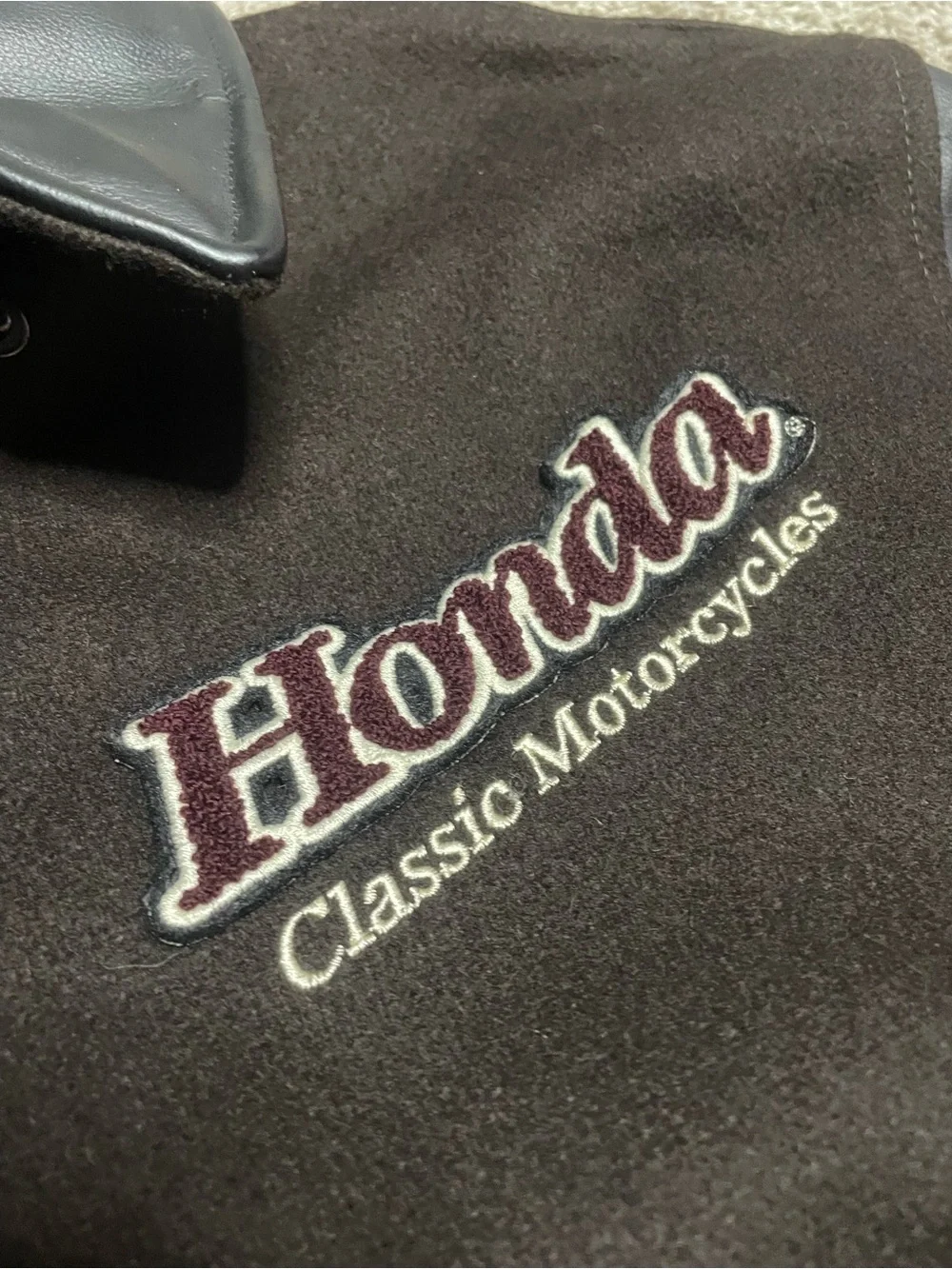 Vintage Honda Motorcycles Wool/Leather Varsity Jacket Men’s Large